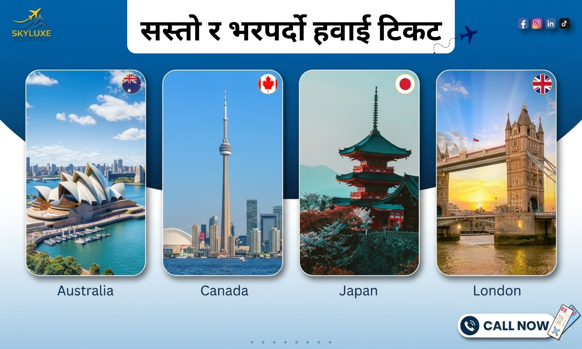 cheap international air tickets from Nepal Skyluxe